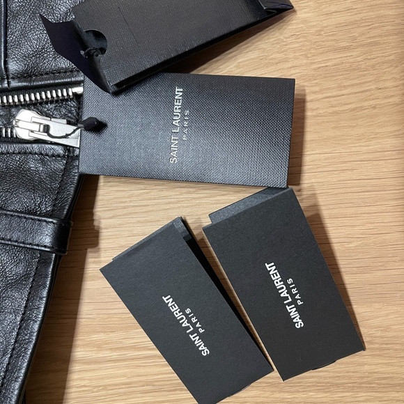 NWT Saint Laurent Leather Moto Jacket - Picture 9 of 15